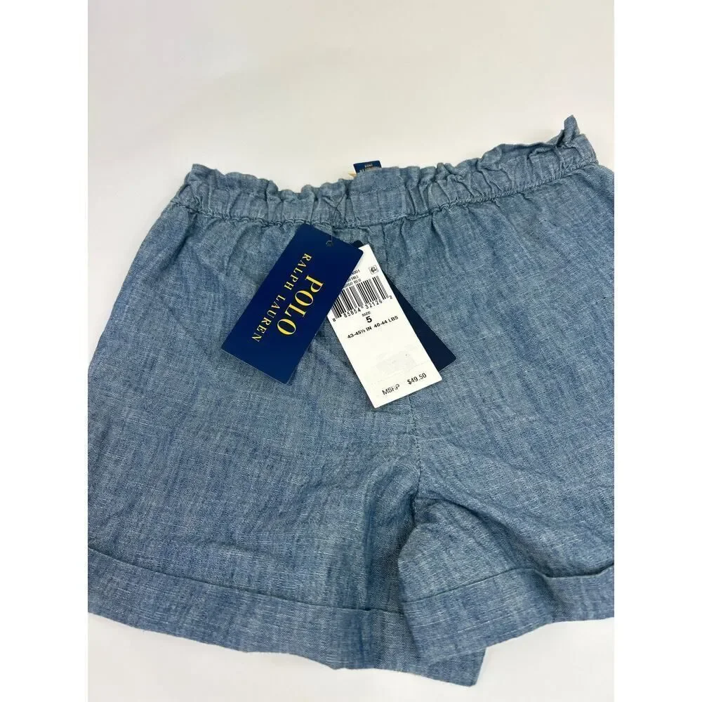 Polo Ralph Lauren Girls Indigo‎ Blue Shorts Size 5